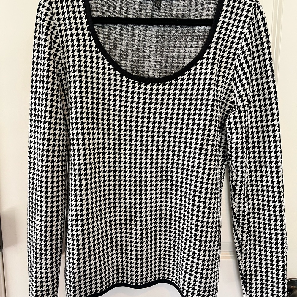 White House Black Market houndstooth Knit Top